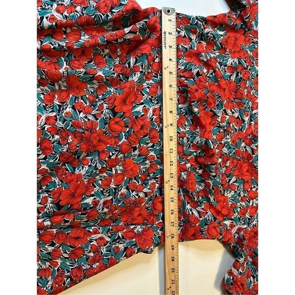 Boohoo Womens Plus Size Red Floral Wrap Skort Playsuit Romper V Neck Size 20 - Picture 9 of 12